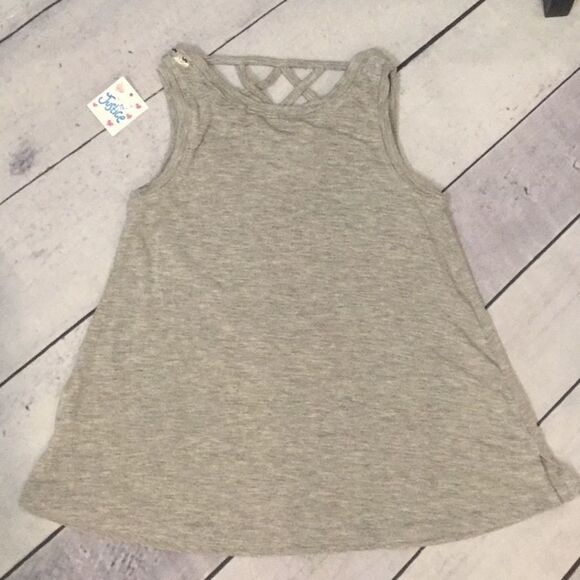 NWT, Justice Grey Tank with Colorful Heart - girls 5 - Picture 2 of 3